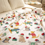 Christmas-themed warm fleece blanket