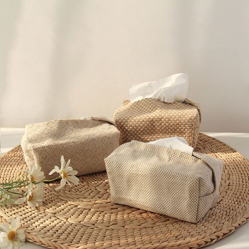 Cotton Fabric Tissue Box Holder - Elegant & Functional