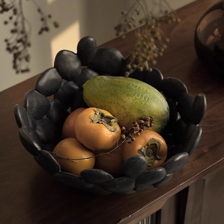 Simple retro creative pebbles hollow large fruit plate home living room coffee table table table top fruit storage basket ornaments