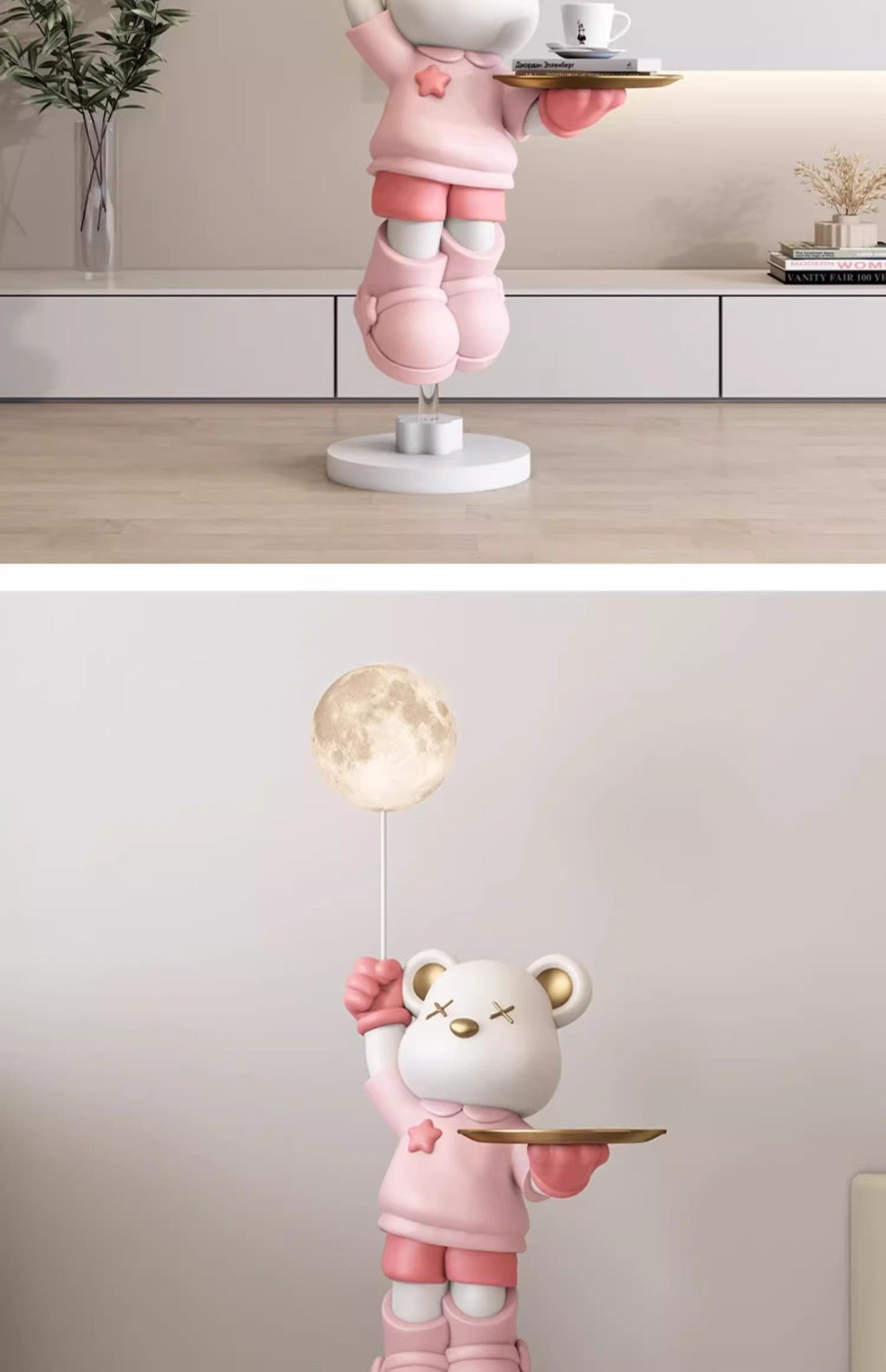 Creative trendy toys, violent bears, large floor lamp ornaments, living room TV cabinets, sofas, light luxury, home decoration, housewarming