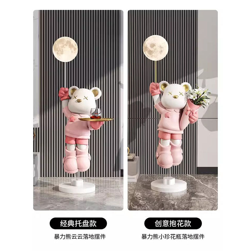 Creative trendy toys, violent bears, large floor lamp ornaments, living room TV cabinets, sofas, light luxury, home decoration, housewarming